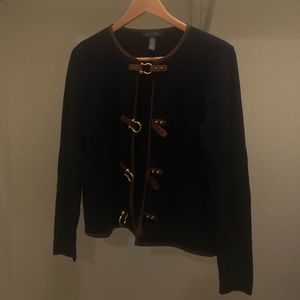 Ralph Lauren Navy Cardigan with gold accents